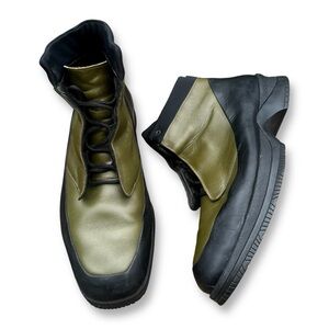 VTG Jordan Stivale Green Black Italian Leather Men’s Ankle Boots Sz 11.5 DRY ROT